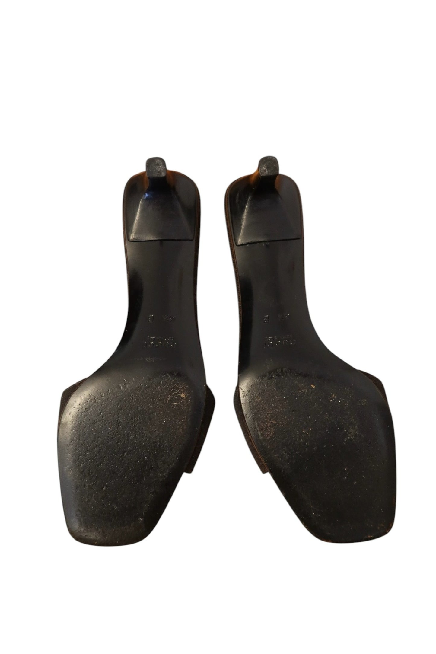 Gucci GG monogram dark brown mules (6.5B)