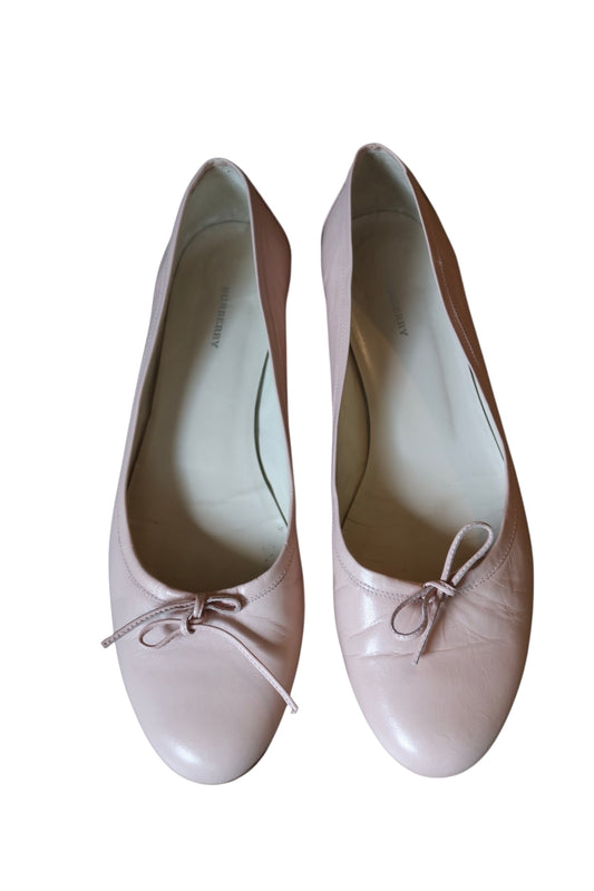 Burberry pale pink ballerina flats with bow (39.5)