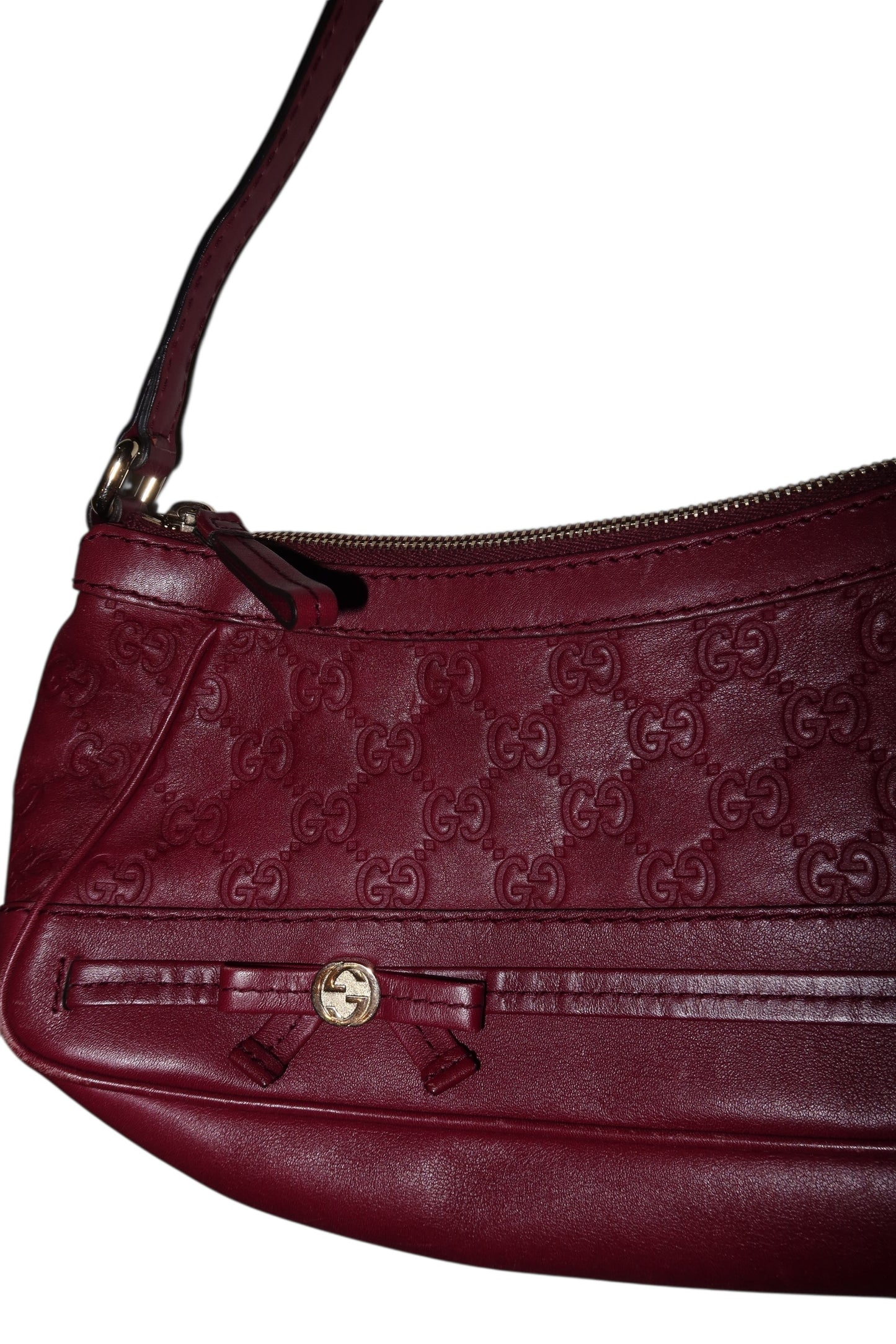 Gucci dark cherry red monogram shoulder bag