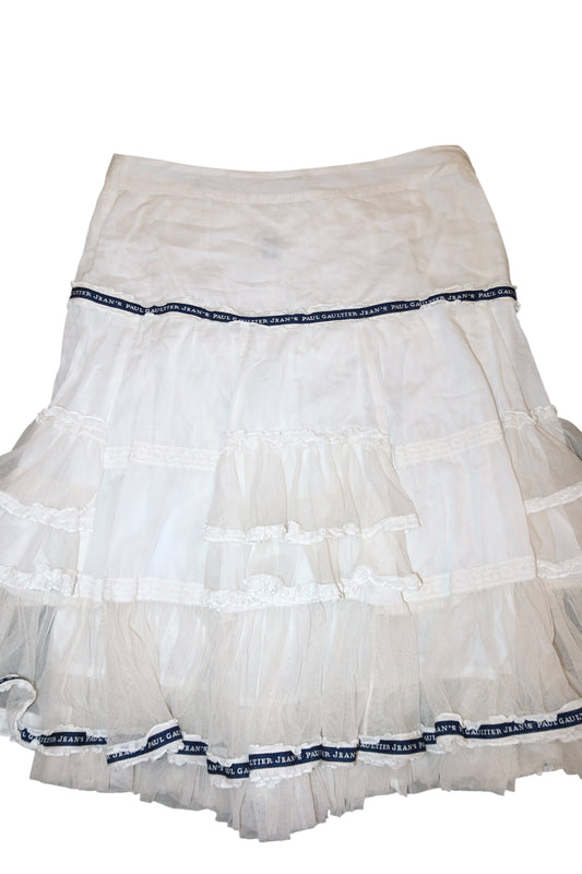 Jean’s Paul Gaultier white ruffle skirt