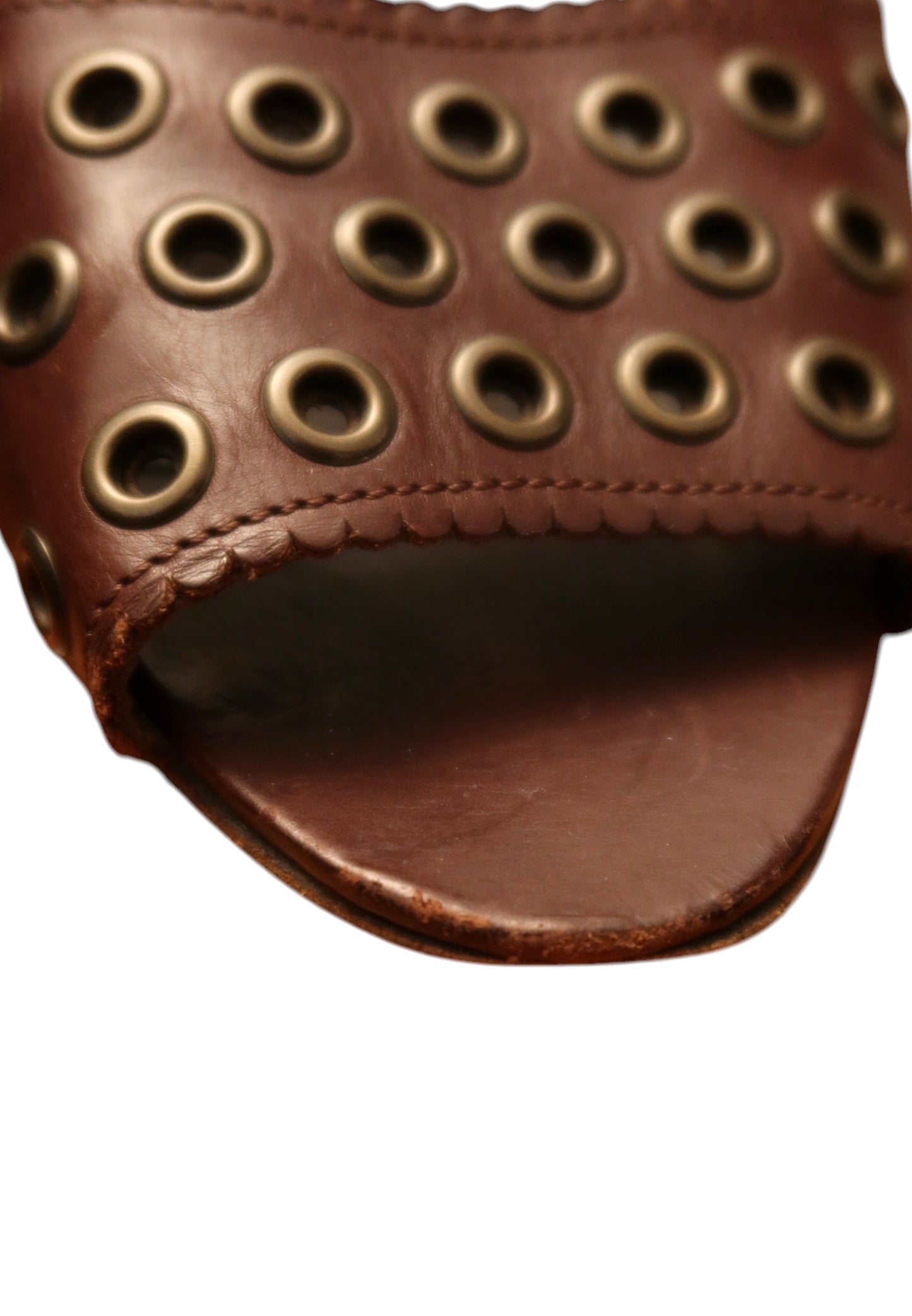 Manolo Blahnik brown grommet heels size 40.5