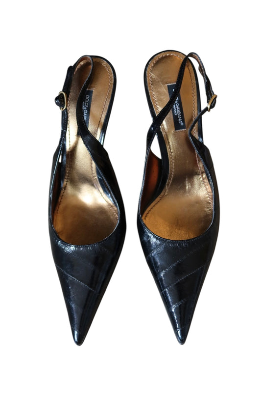 Dolce & Gabbana black patent leather heels (36)