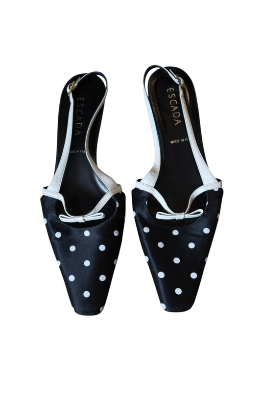 Escada black and white polka dot heels (38.5)