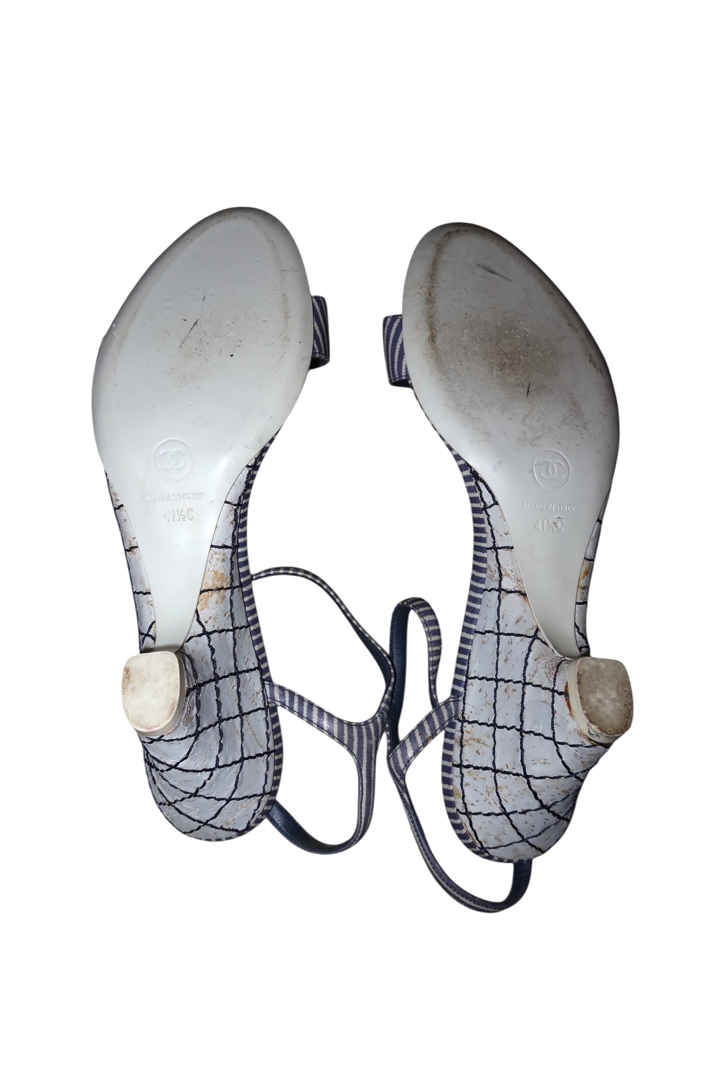 Chanel blue and white striped wedges (41.5)