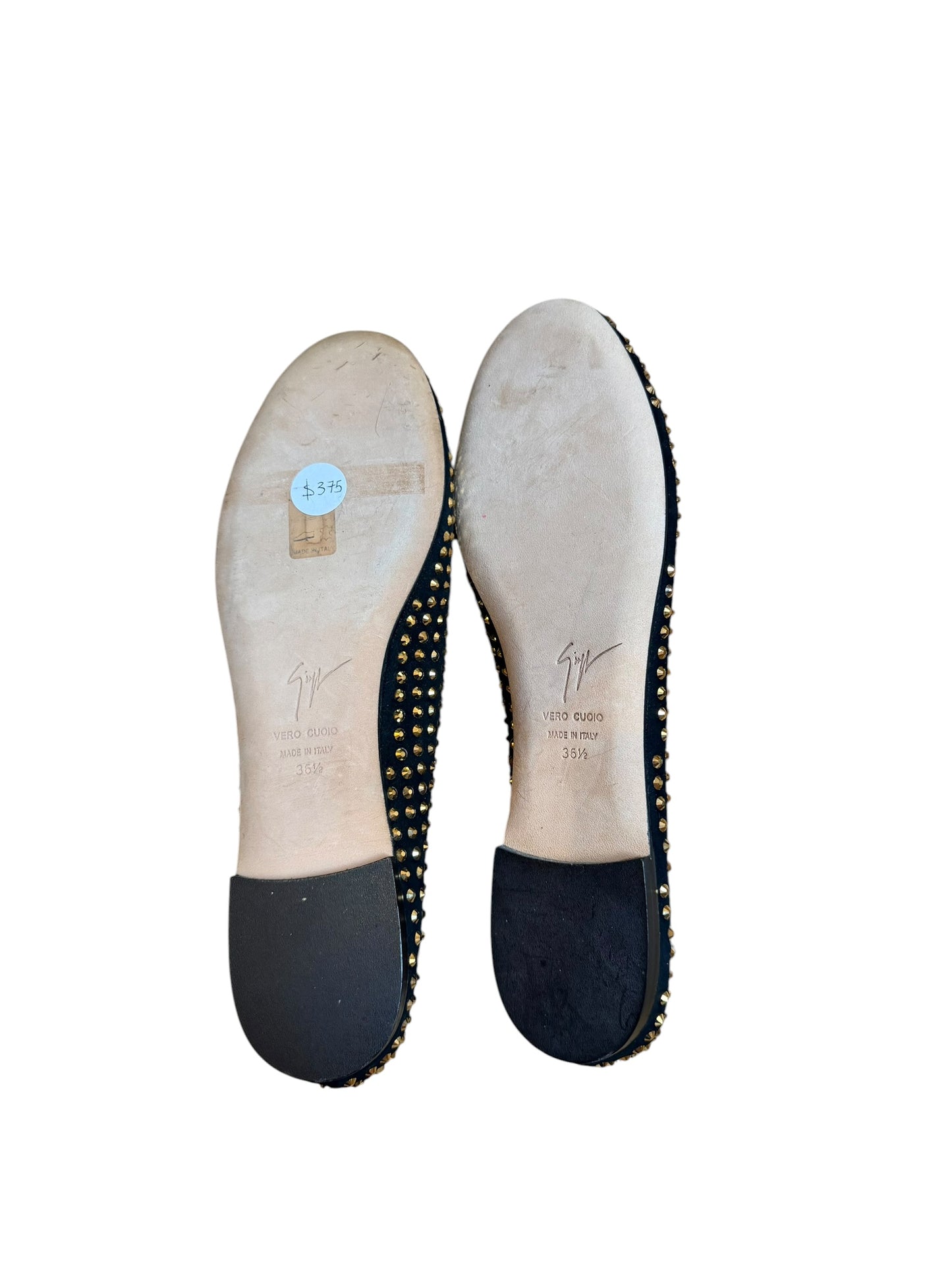 Giuseppe Zanotti black and gold rhinestones ballet flats (36.5)