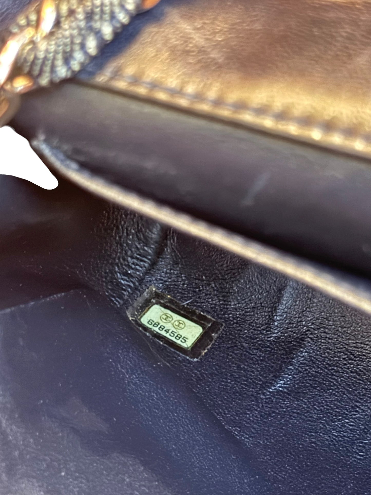 Chanel grey denim chocolate bar flap bag