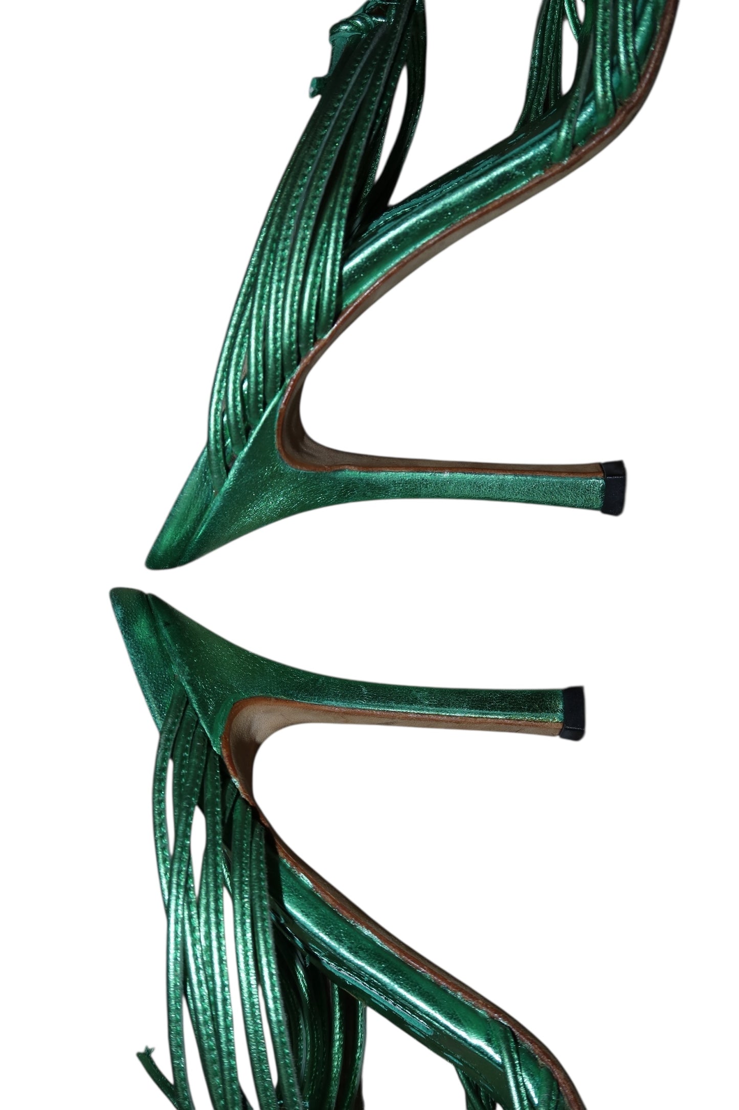Manolo Blahnik metallic green heels (38)