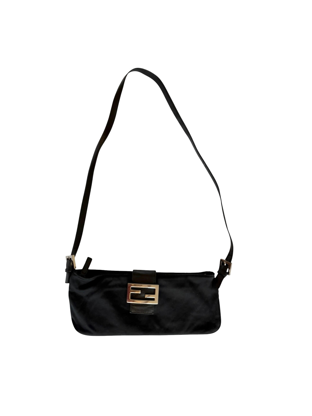Fendi black neoprene shoulder bag