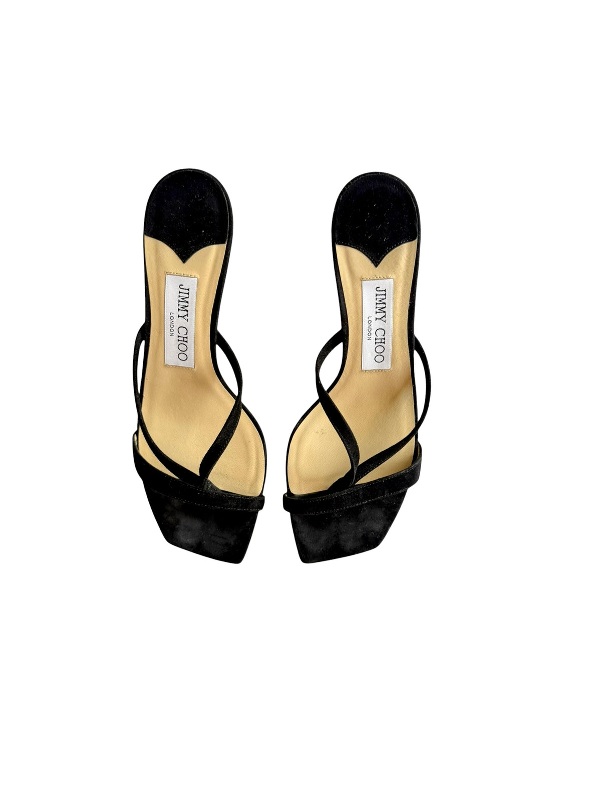 Jimmy Choo black suede flip flop heels (36.5)