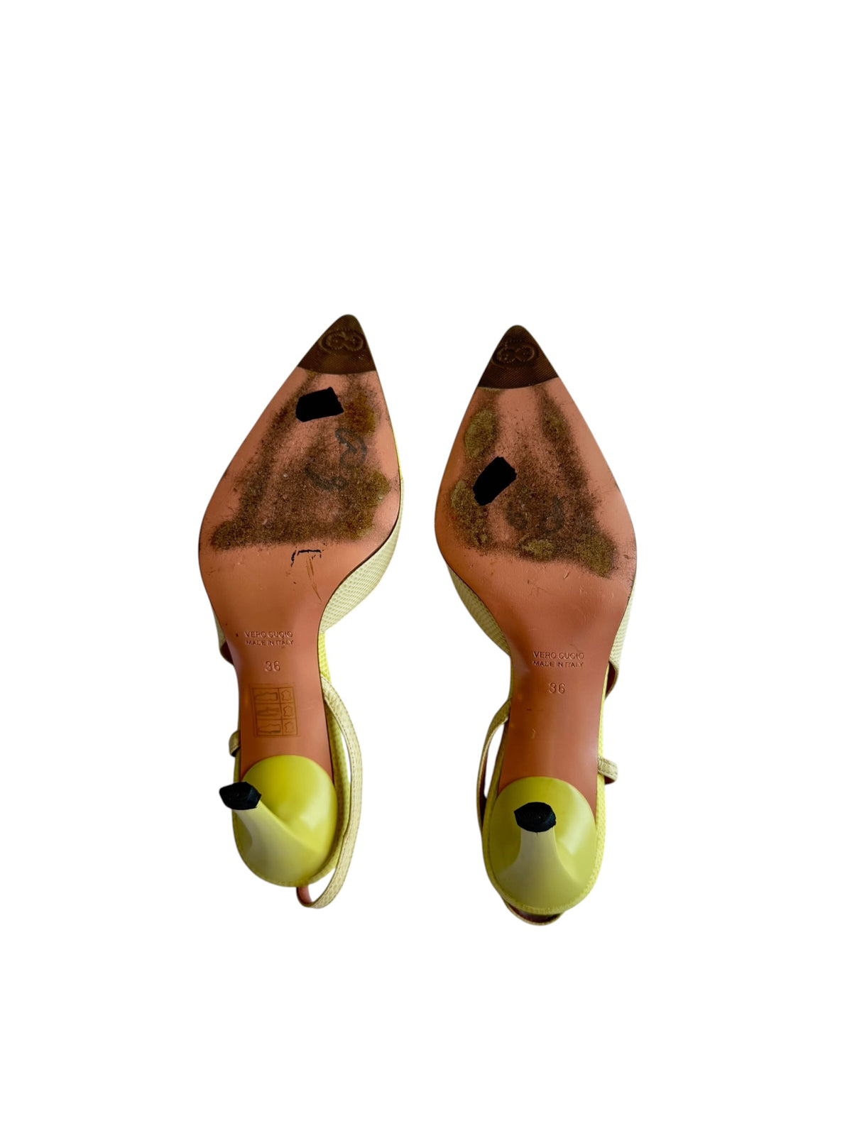 Escada two tone yellow slingback heels (36)