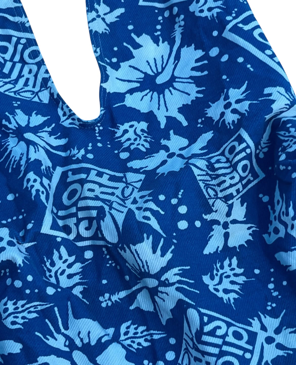 Dior surf print halter one-piece swimsuit with silver hardware from Spring 2004 Surf Chick collection by John Galliano size40