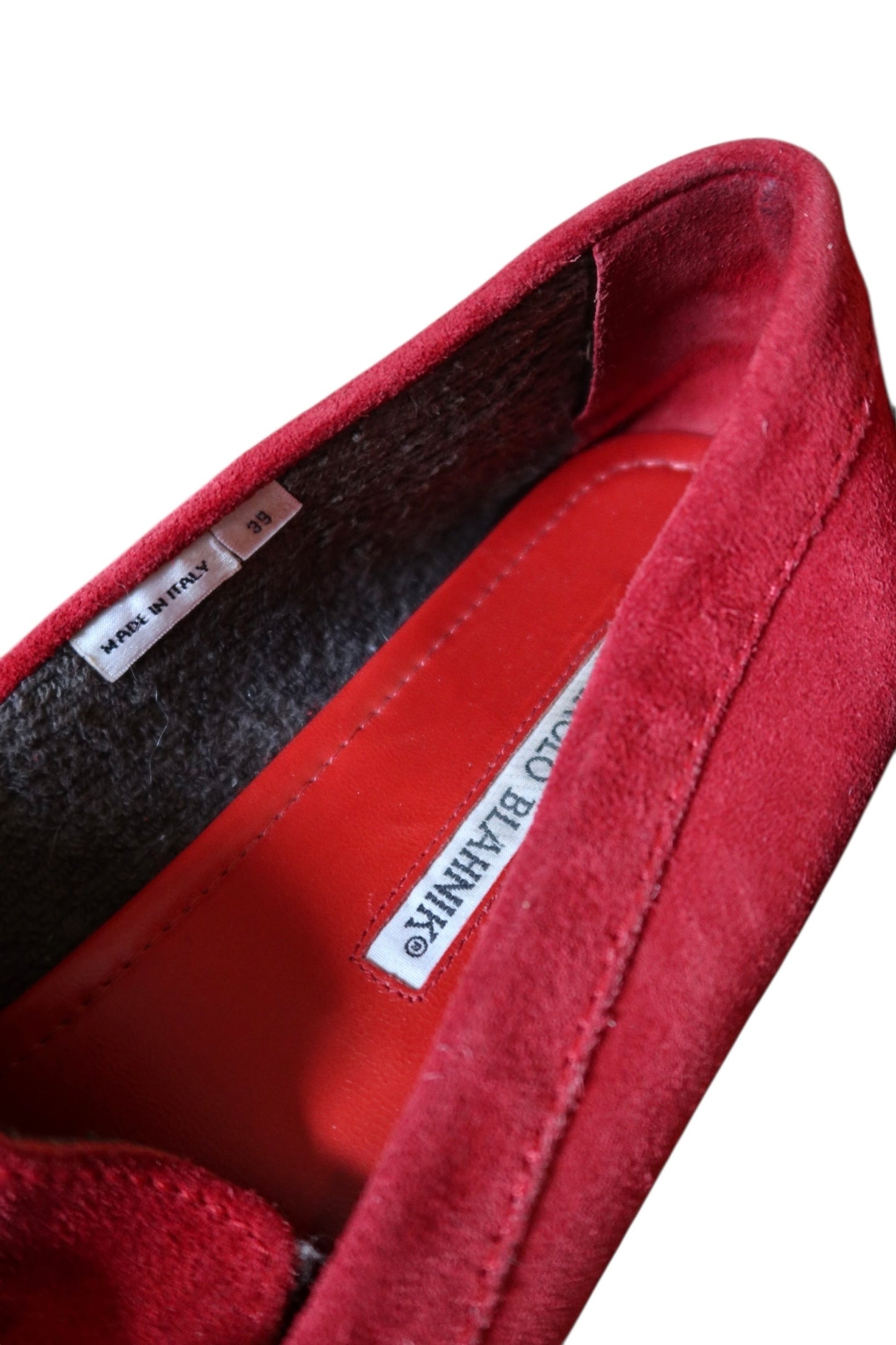 Manolo Blahnik red loafers (39)