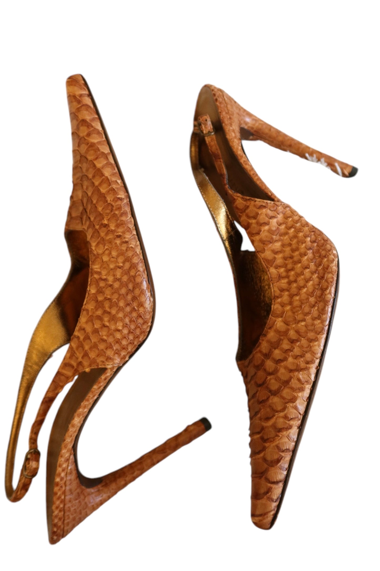 Dolce & Gabbana light brown snake slingback heels (40)