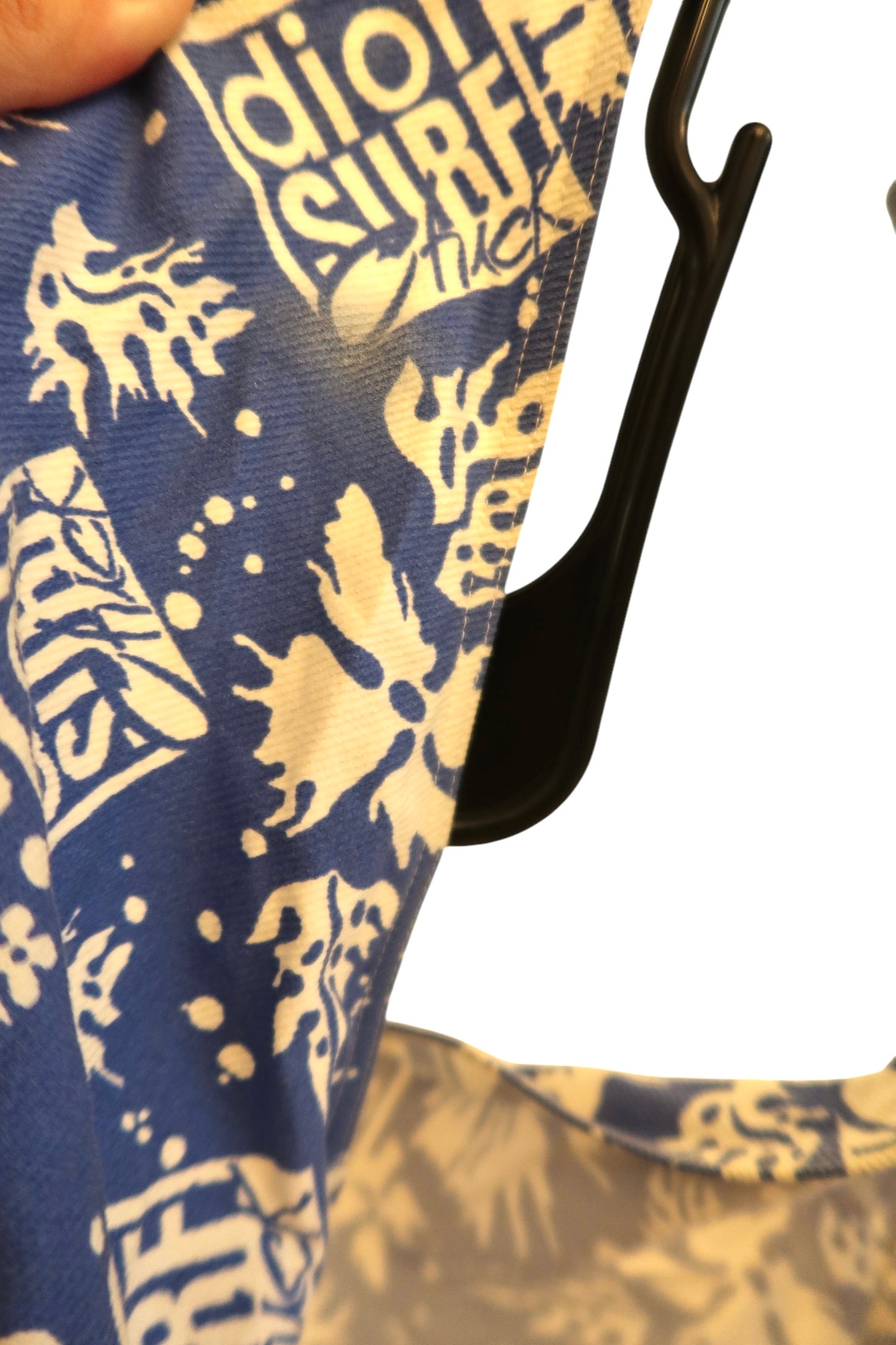 Dior surf print halter one-piece swimsuit with silver hardware from Spring 2004 Surf Chick collection by John Galliano size40