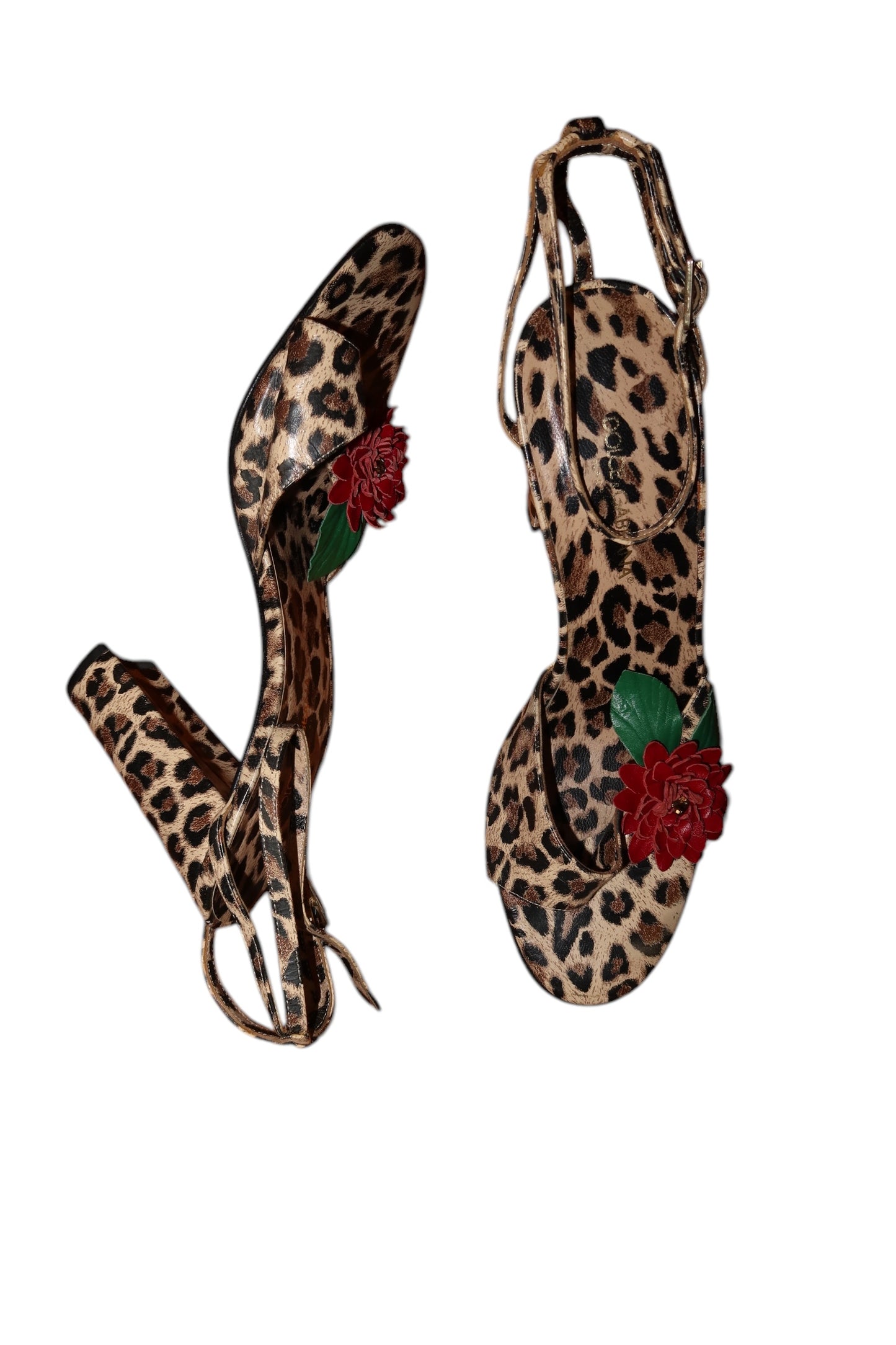 Scarpe con tacco leopardate Dolce & Gabbana con dettaglio di rosa (38)