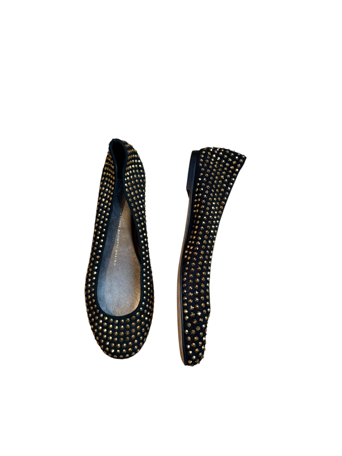 Giuseppe Zanotti black and gold rhinestones ballet flats (36.5)