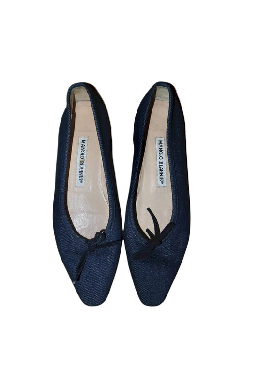 Manolo Blahnik denim ballerina flats (37)