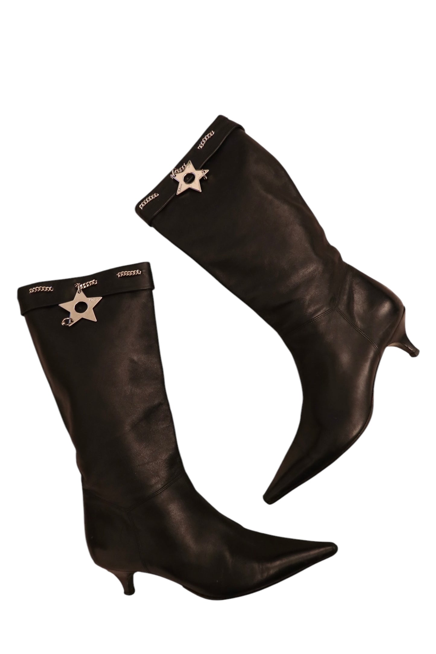 Dior black boots with star and piercing Galliano era (37)