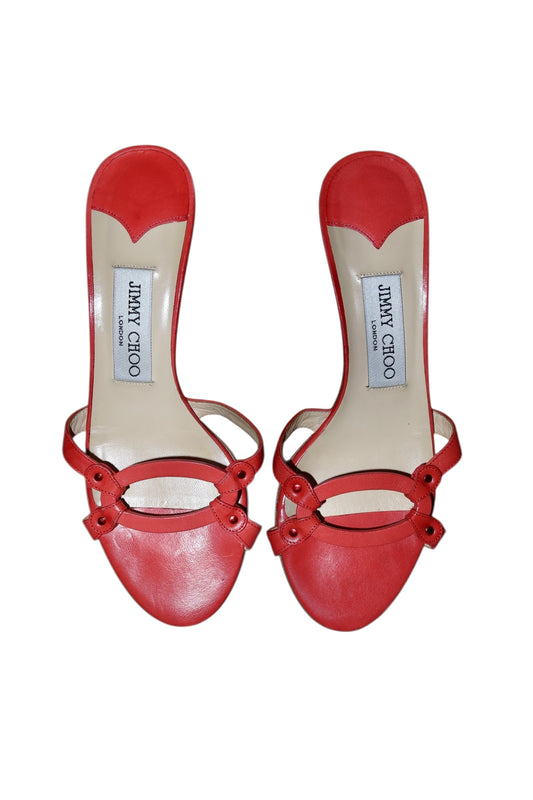 Jimmy Choo orange mules with oval detail (36.5)
