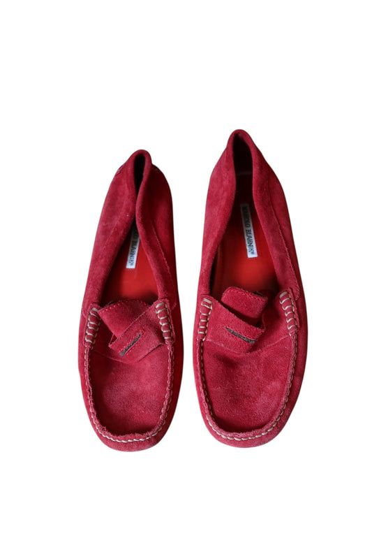 Manolo Blahnik red loafers (39)
