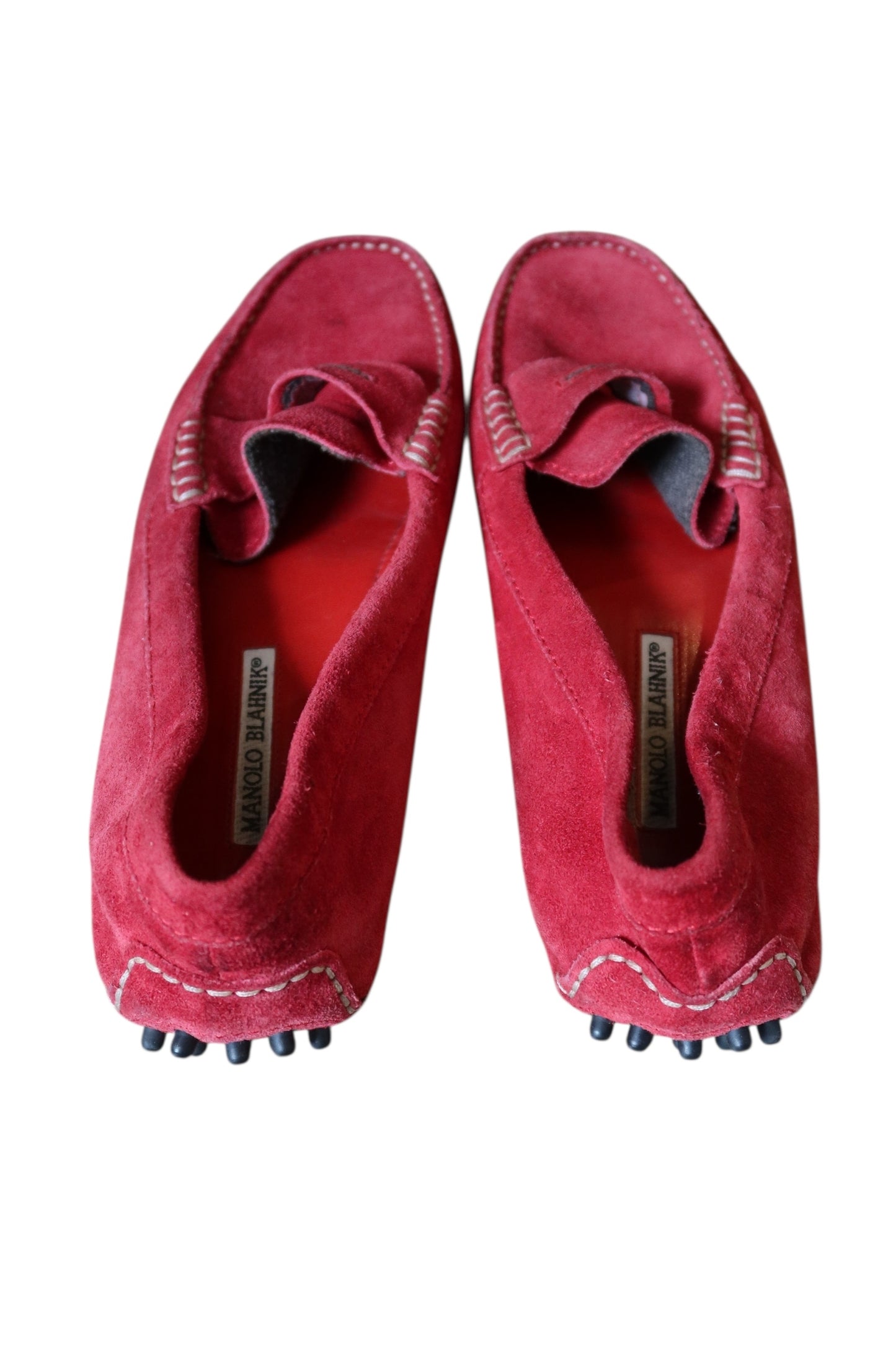 Manolo Blahnik red loafers (39)