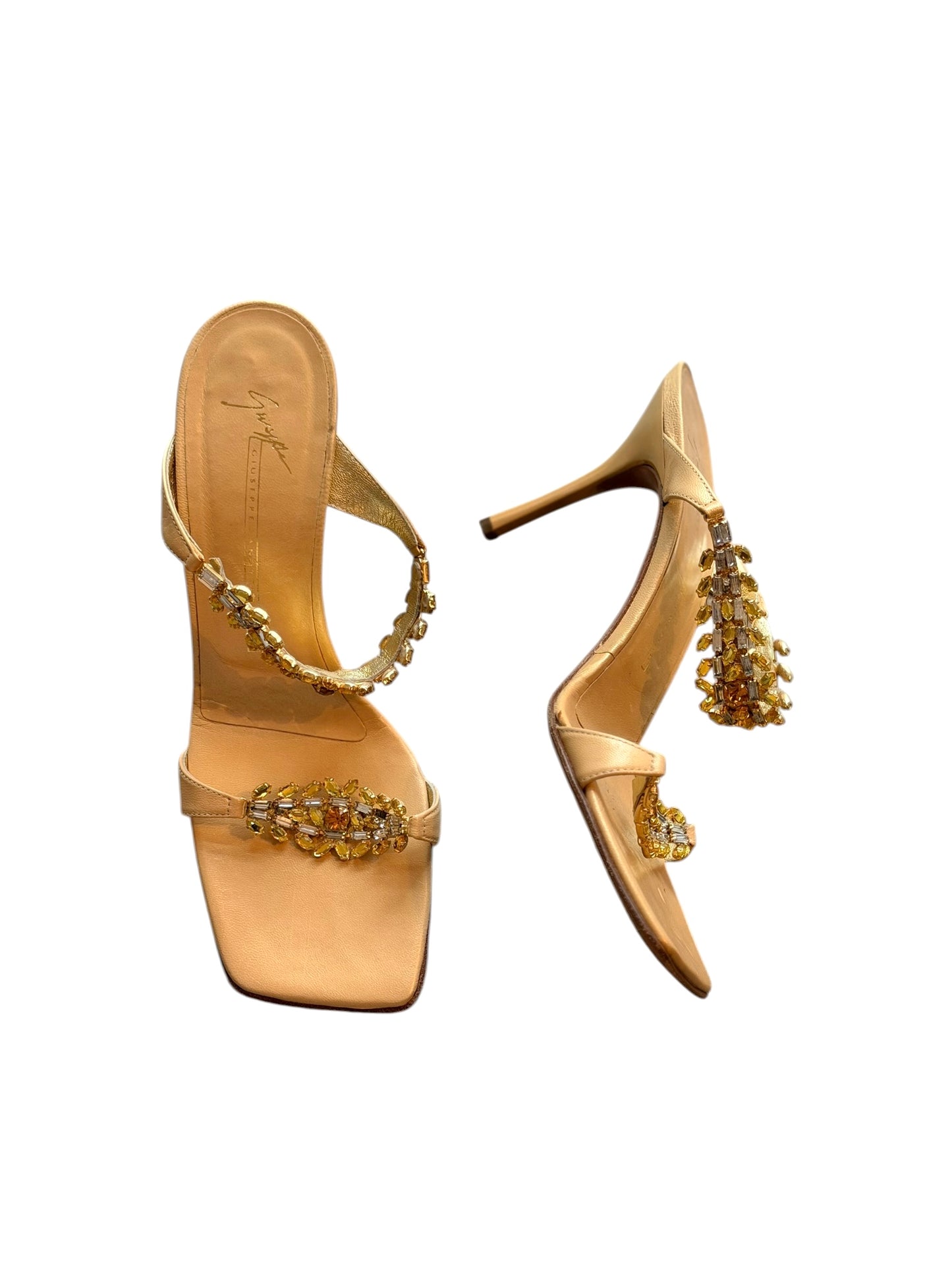 Giuseppe Zanotti gold crystal heels (8.5)