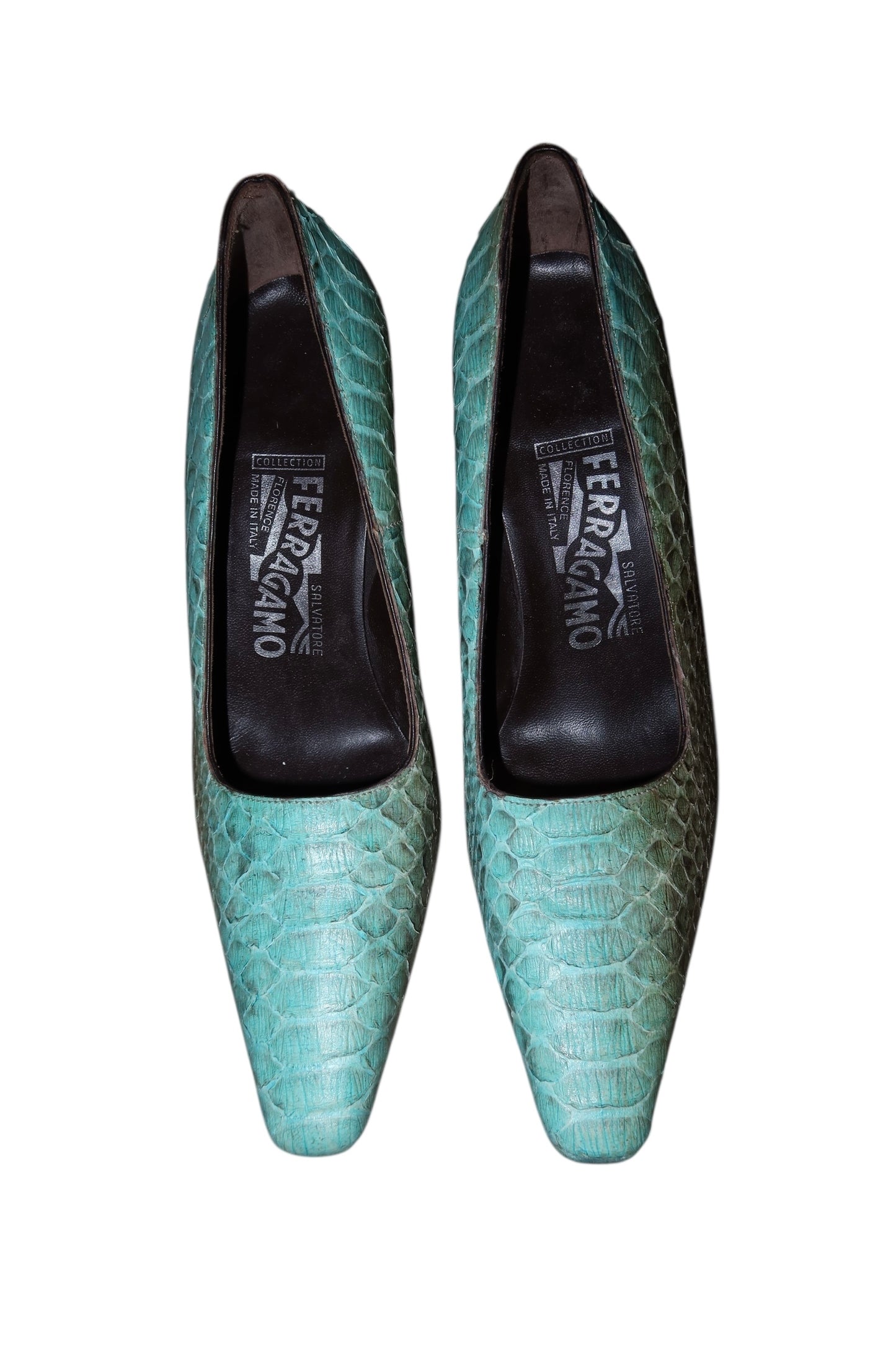 Ferragamo blue python heels (7)