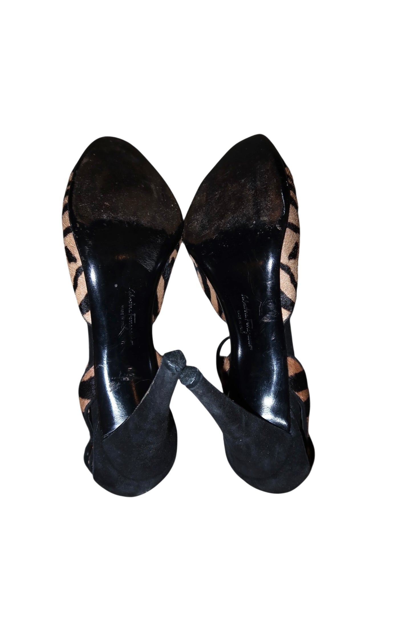 Salvatore Ferragamo ponyhair animal print d’orsay heels (7.5)
