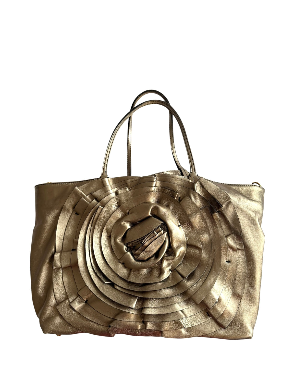 Valentino metallic rose gold Petale tote bag
