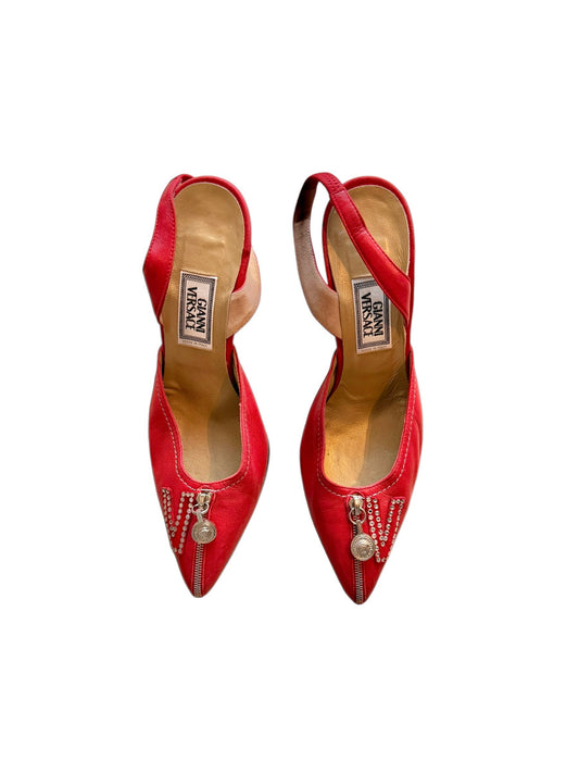 Gianni Versace red zipper heels (36.5)