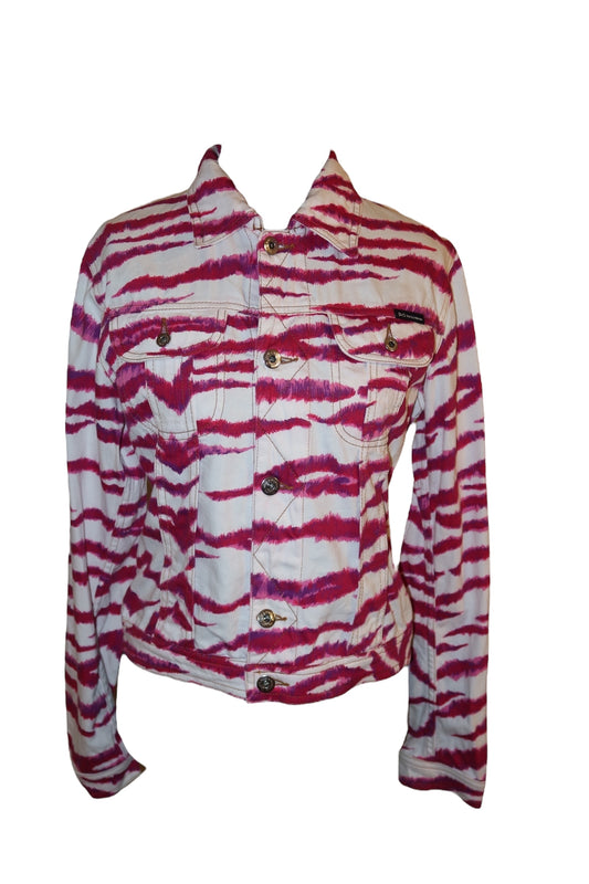 Dolce & Gabbana pink and white zebra print jacket (XS)