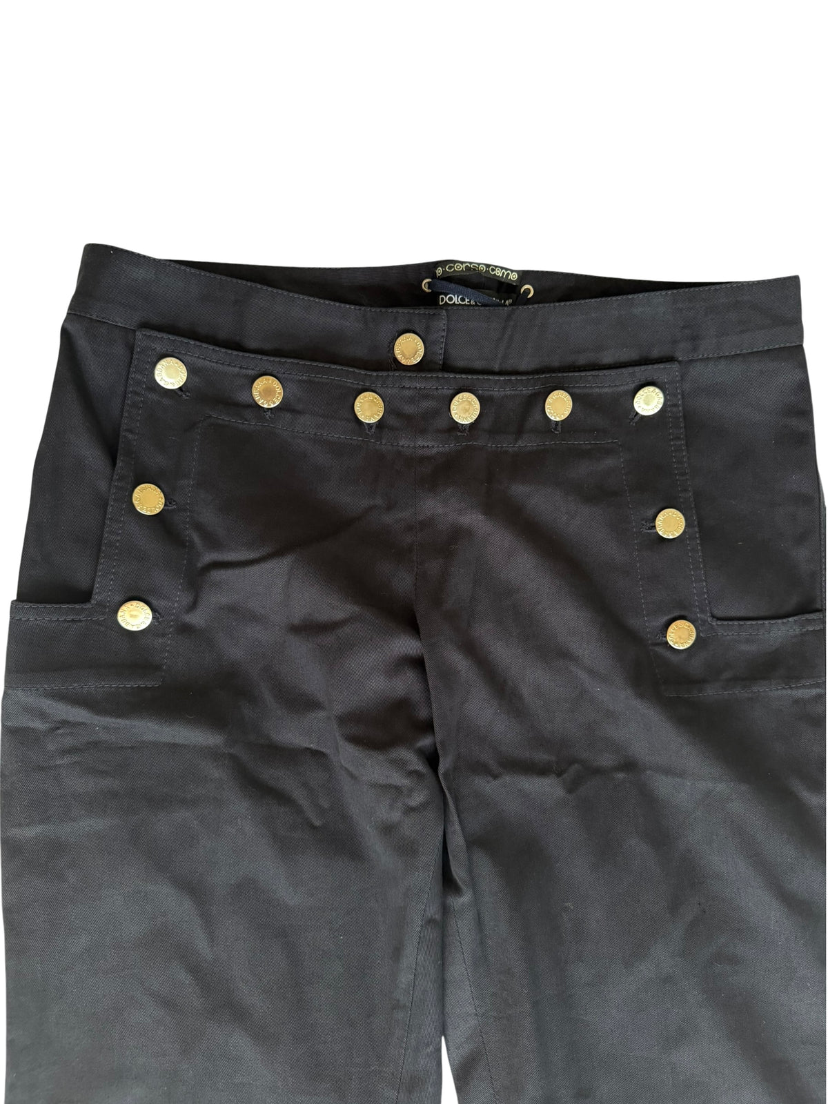 Dolce & Gabbana navy sailor button pants with corset back (44)