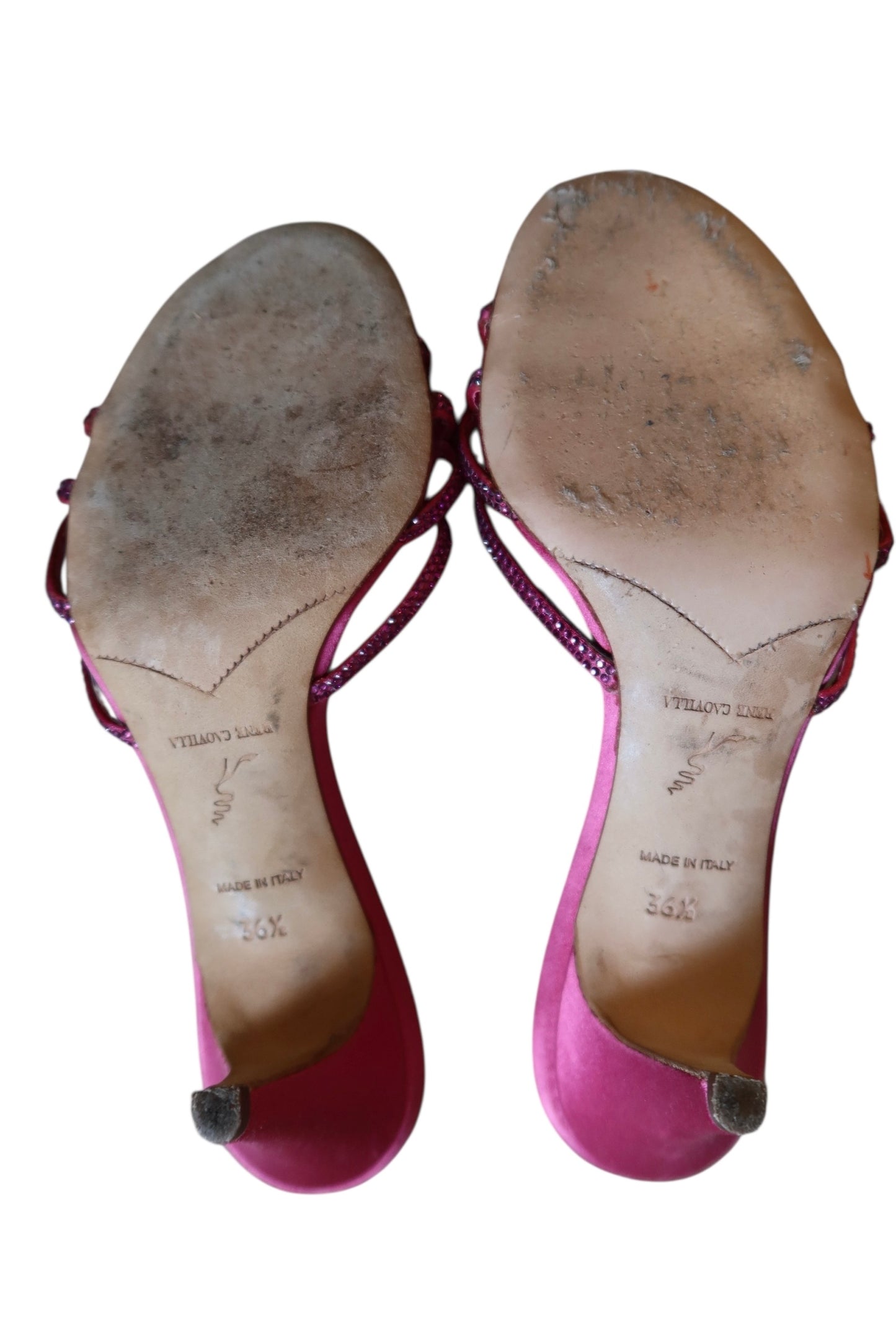 René Caovilla pink crystal embellished heels (36.5)