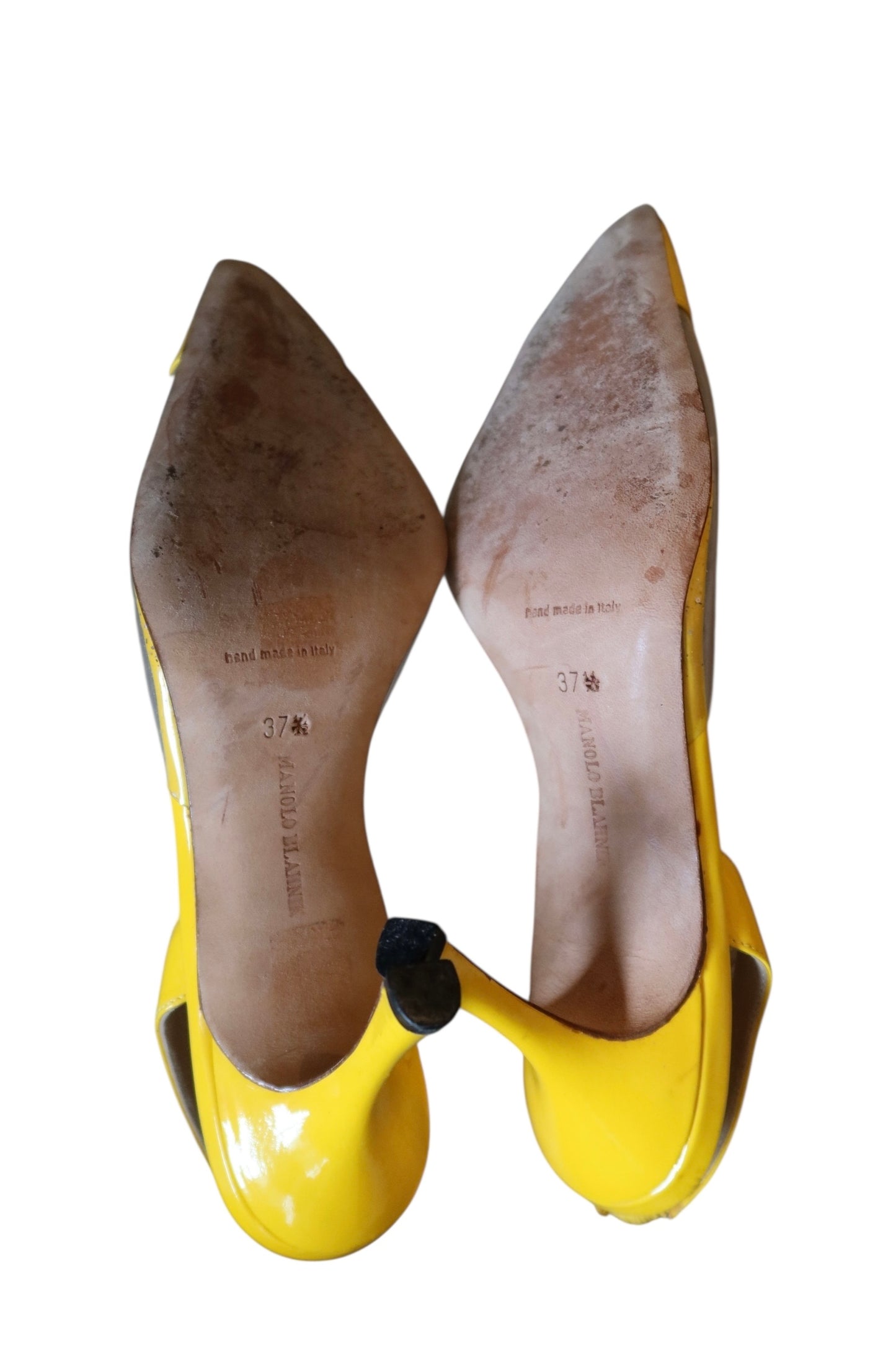 Manolo Blahnik yellow and clear heels (37.5)