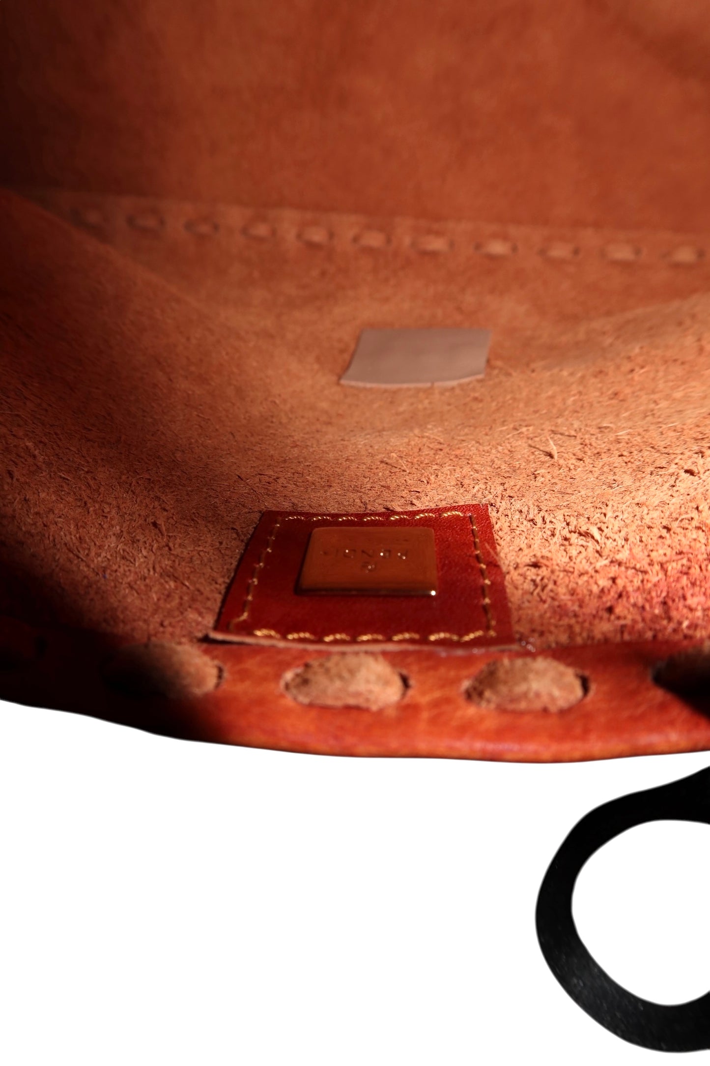 Fendi mama whipstich tan brown leather bag