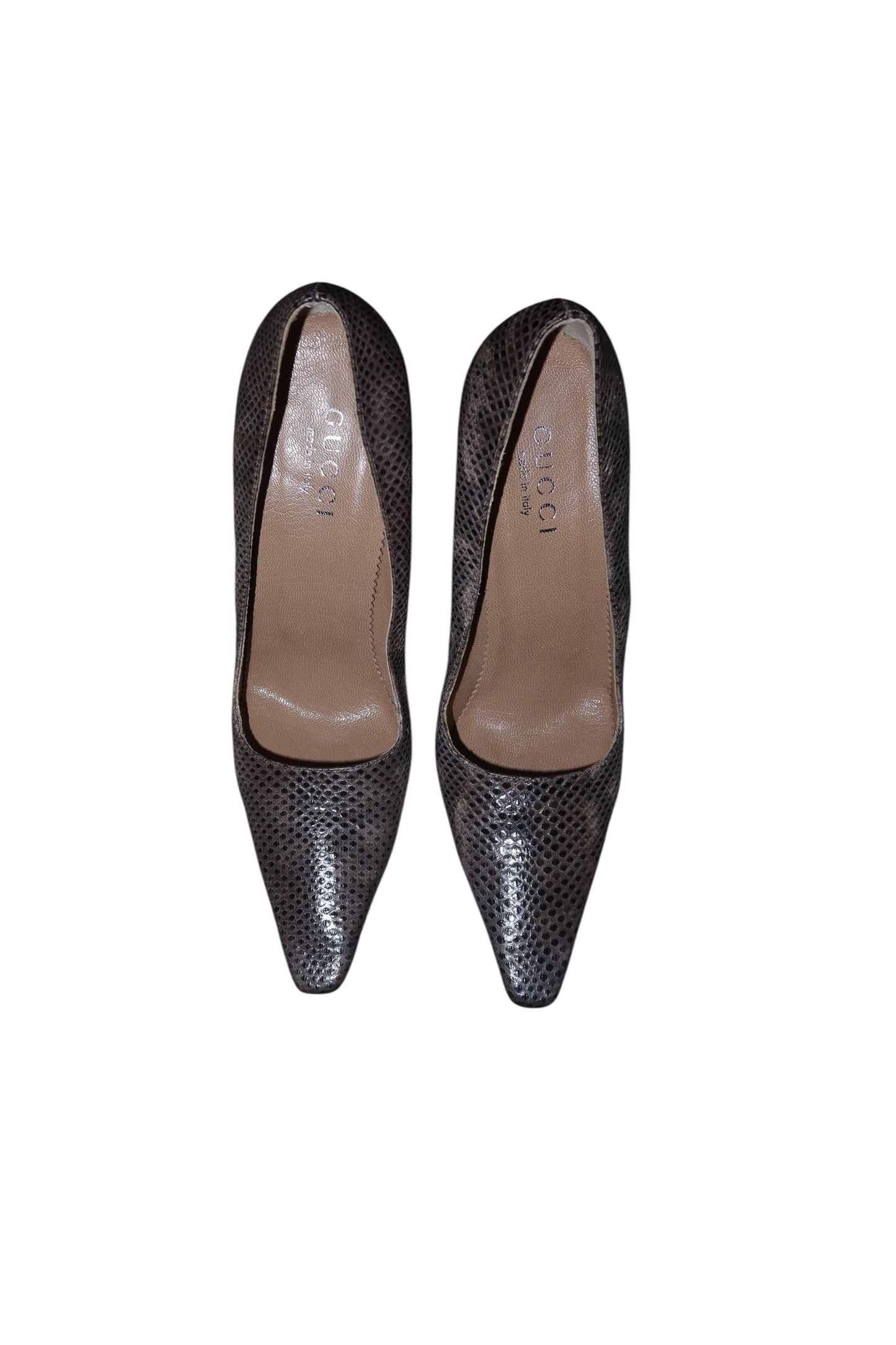 Gucci nude snakeskin heels (7.5)