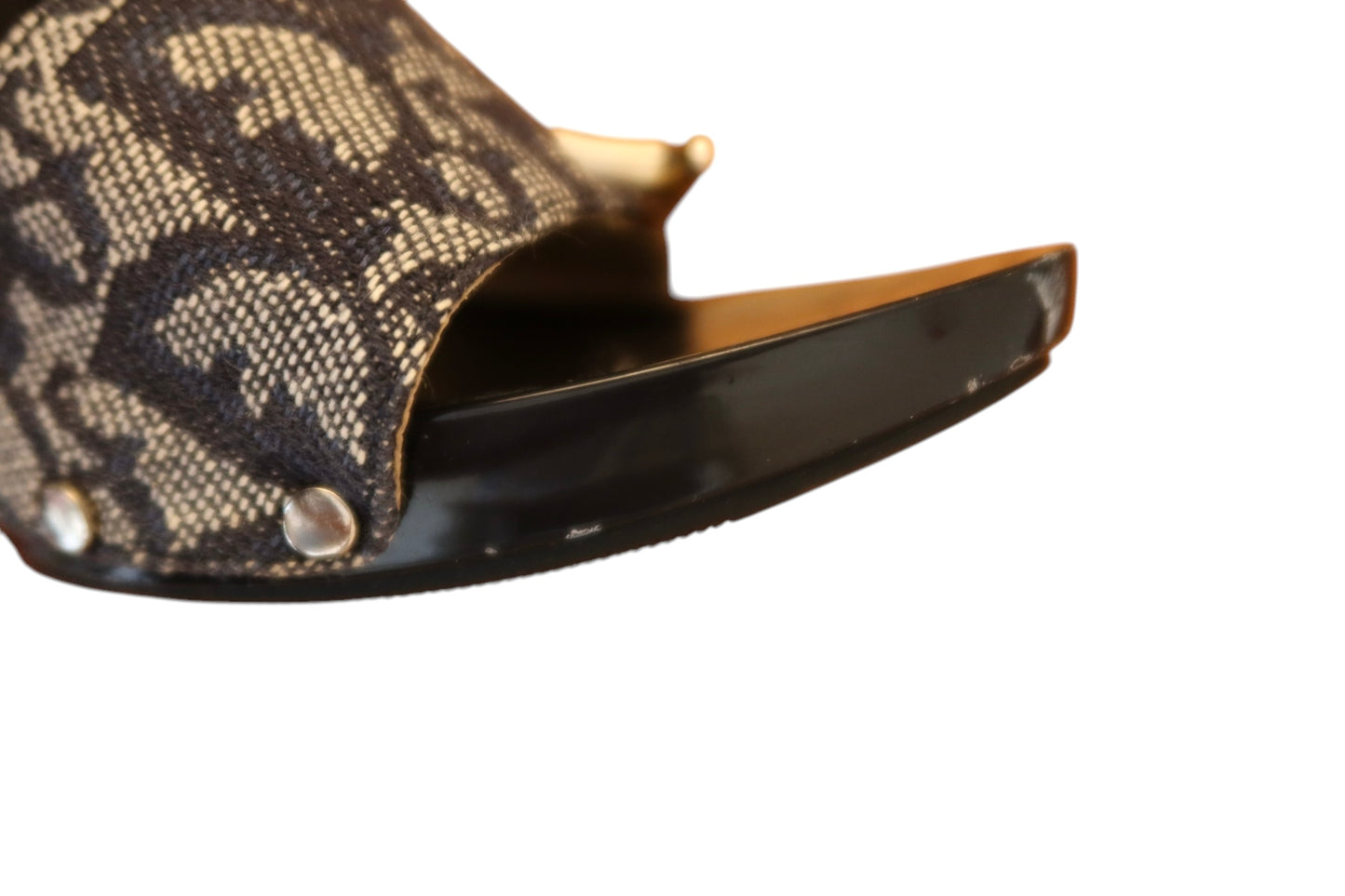 Dior blue canvas monogram CD buckle heels (35.5)