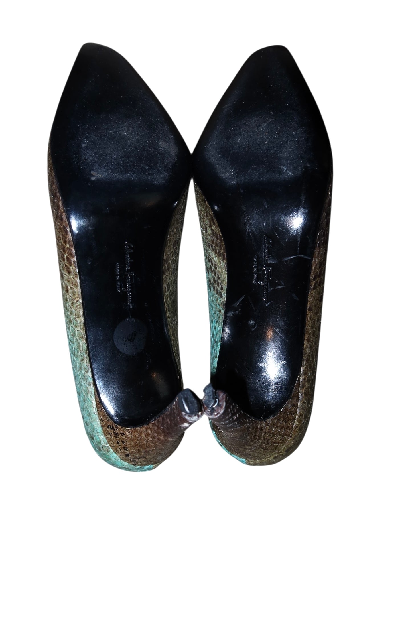 Ferragamo blue python heels (7)