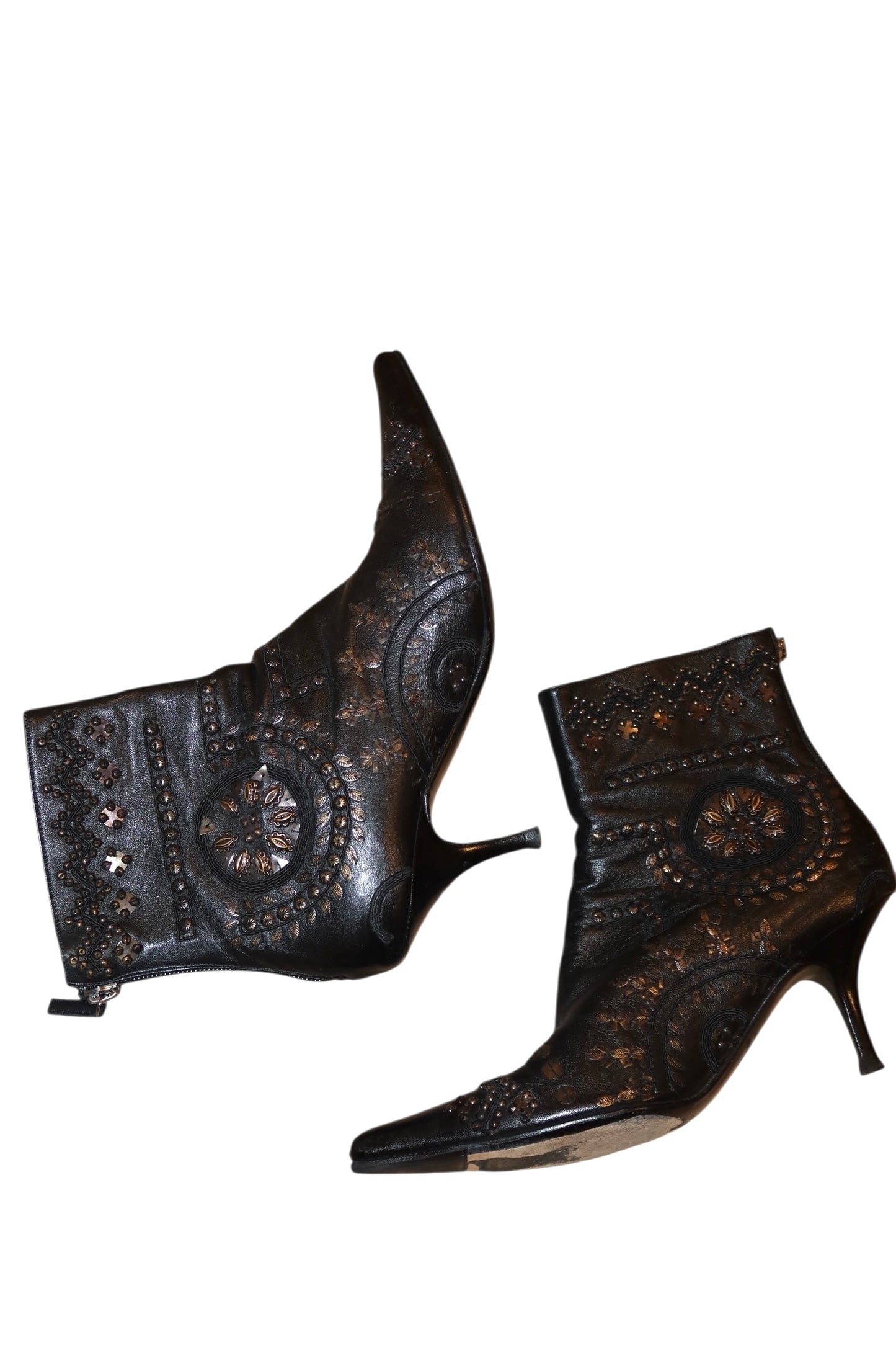 Oscar de la Renta black beaded booties (38)