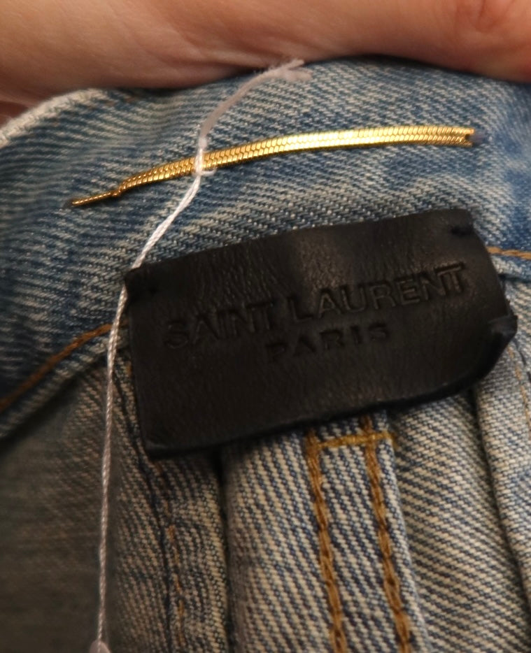 Saint Laurent mini denim shorts with stars size 29