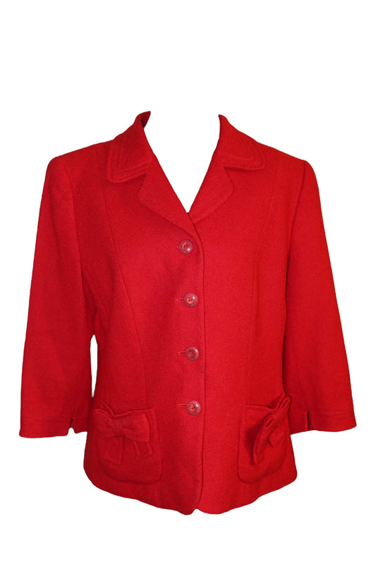 Escada red blazer with bow details