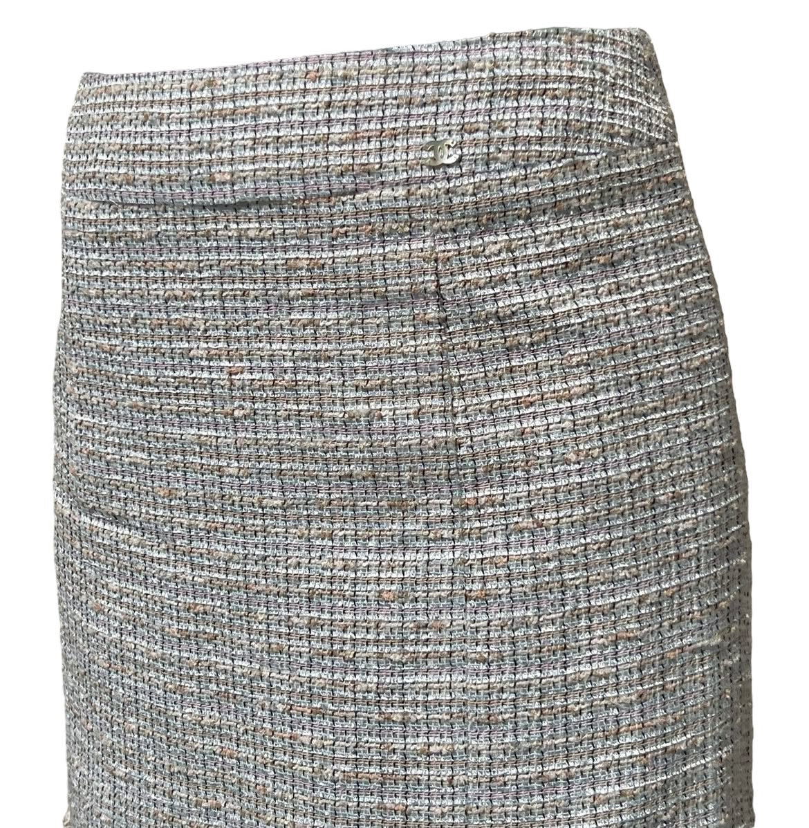 Chanel 2004 multicolor tweed skirt size 46