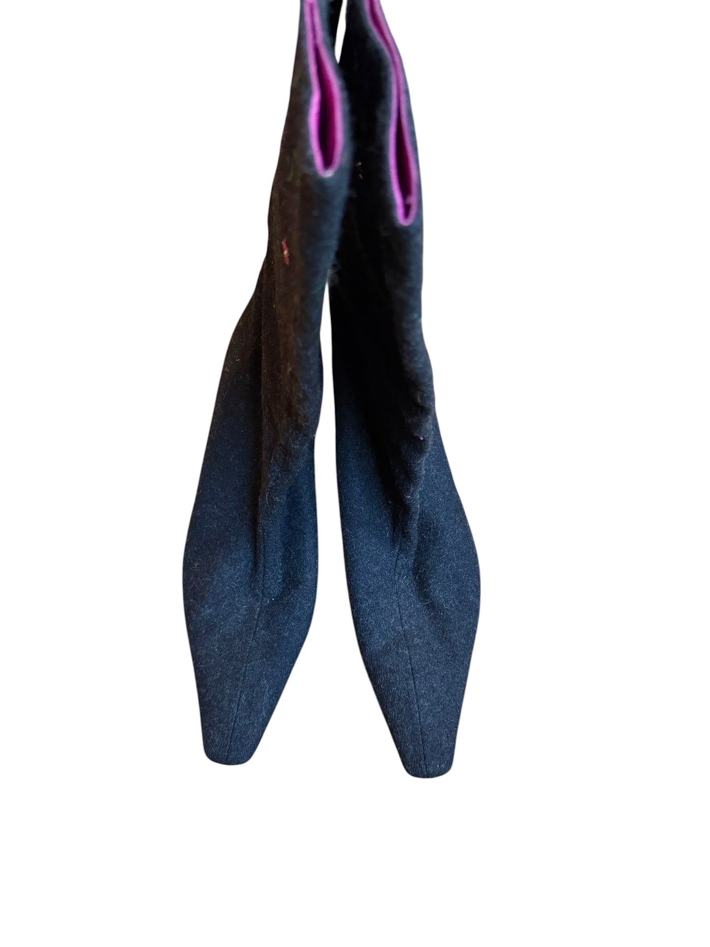 Bruno Magli grey felt boots with pink flower details (8.5B)