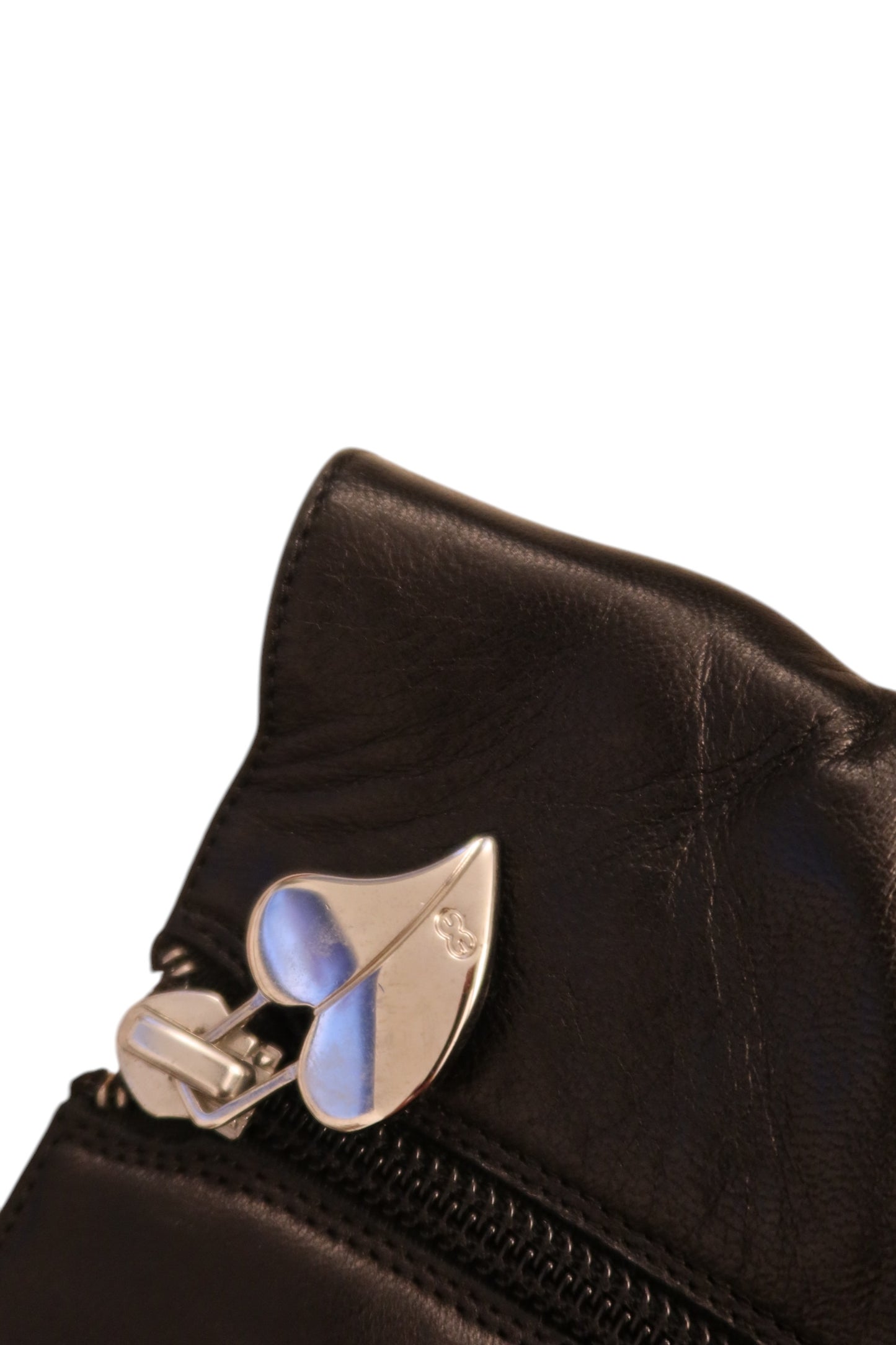 Escada black boots with silver logo hardware (35.5)