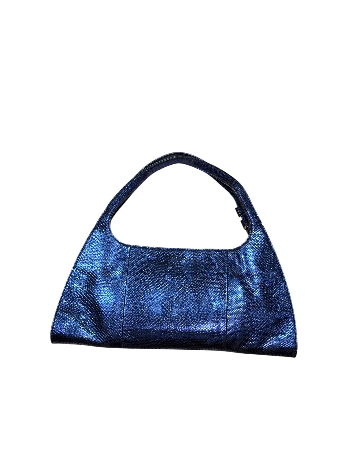 Gucci metallic blue snakeskin bag