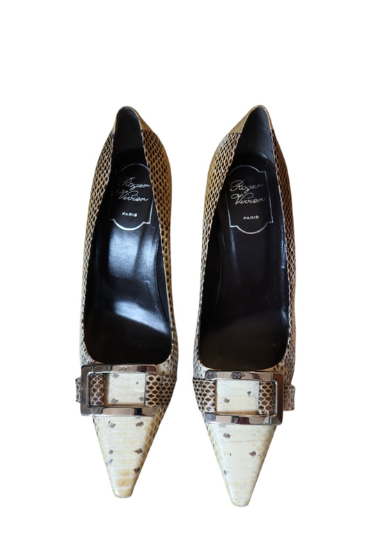 Roger Vivier python skin heels (38)