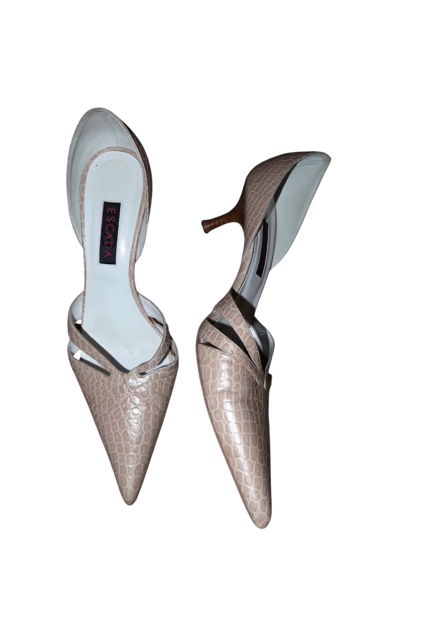 Escada beige embossed leather heels (37.5)