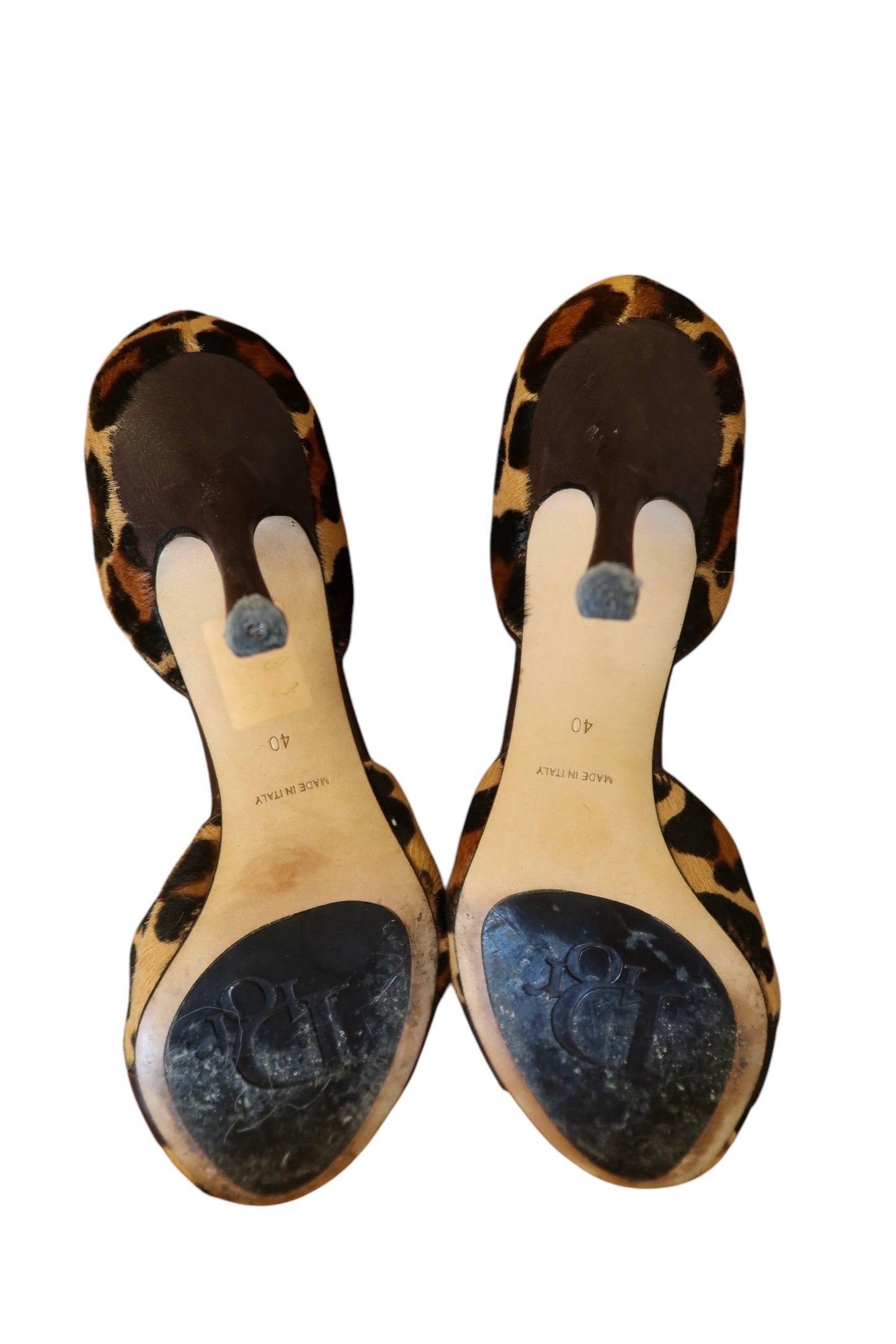 Dior leopard CD hardware peep toe heels (40)
