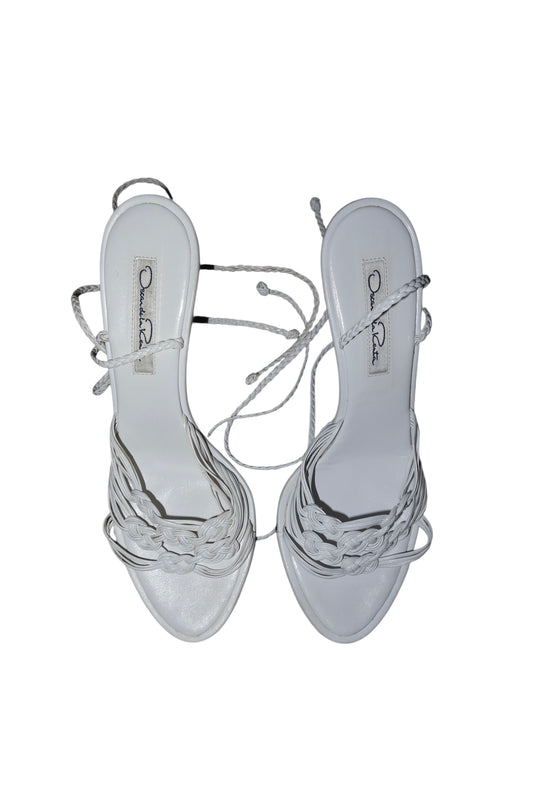 Oscar de la Renta white braided heels (36)