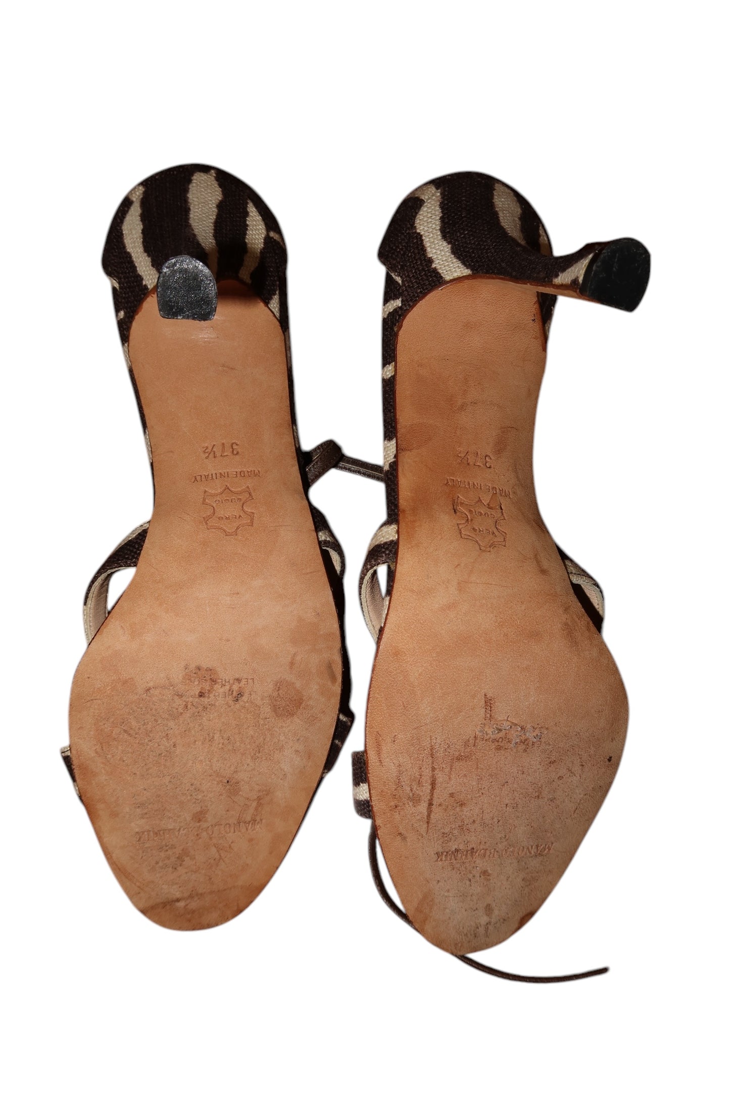 Manolo Blahnik tacchi a strappo zebra (37.5)
